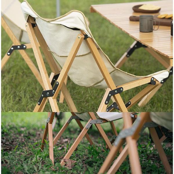 

folding butterfly chair with solid beech wood outdoor leisure lazy time