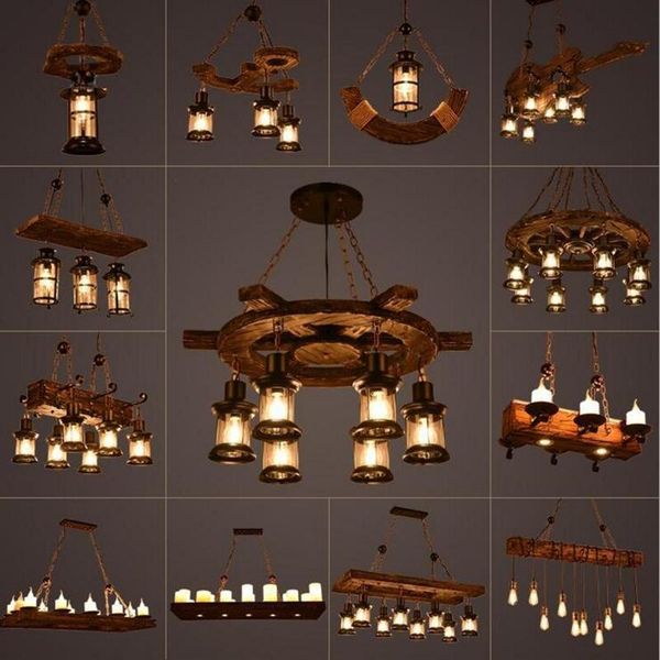 

vintage chandelier lightin old boat solid wooden chandelier loft bar creative personality for living room dining room