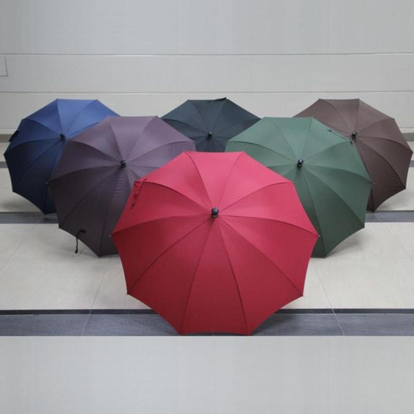 

umbrellas wooden handle multi-function 2-in-1 climbing hiking walking stick crutch umbrella windproof anti-uv rain sun