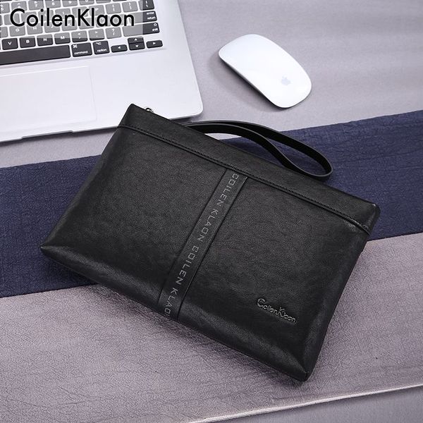 

wallet 2021 business handbag men's leather multifunctional envelope bag, Red;black