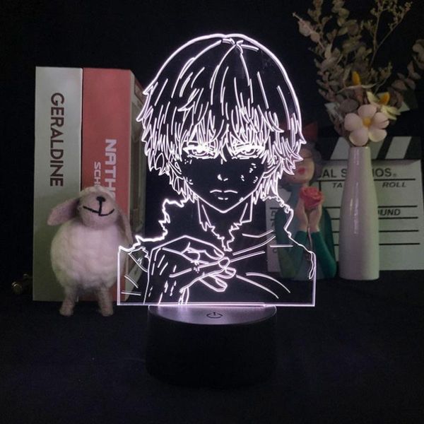 

night lights acrylic led sleep light kaneki ken figure 3d usb lamp anime nightlight bluetooth base kids fans birthday gift tokyo ghoul