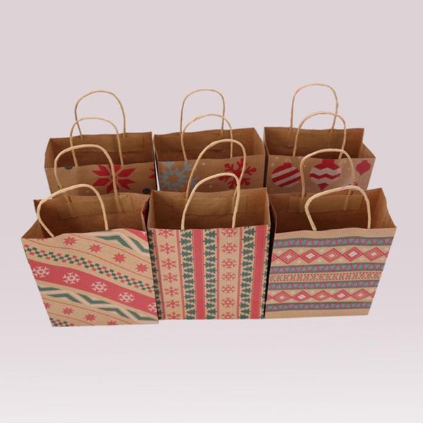 

gift wrap 20pcs printing kraft paper bag creative pouch packing tote bags wrapping red shopping for wedding birthday store