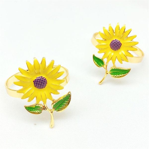 

napkin rings 12 / pcs el tableware sunflower buckle ring zinc alloy towel