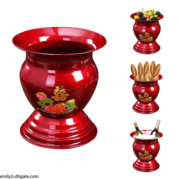 

2021 chinese fruit basket antique kitchen and table decoration enamel bowl for fruit vegetable & bar ice bucket bread basket party utensils
