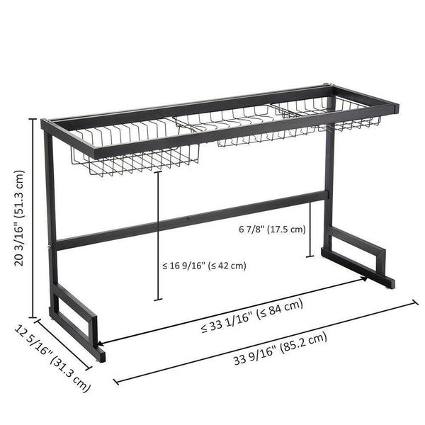 

2 tier stainless steel dish drying rack over sink kitchen cutl jllqtv warmslove