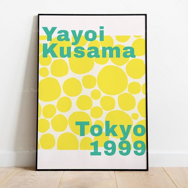 

paintings yayoi kusama art exhibition poster vintage printable abstract japanese