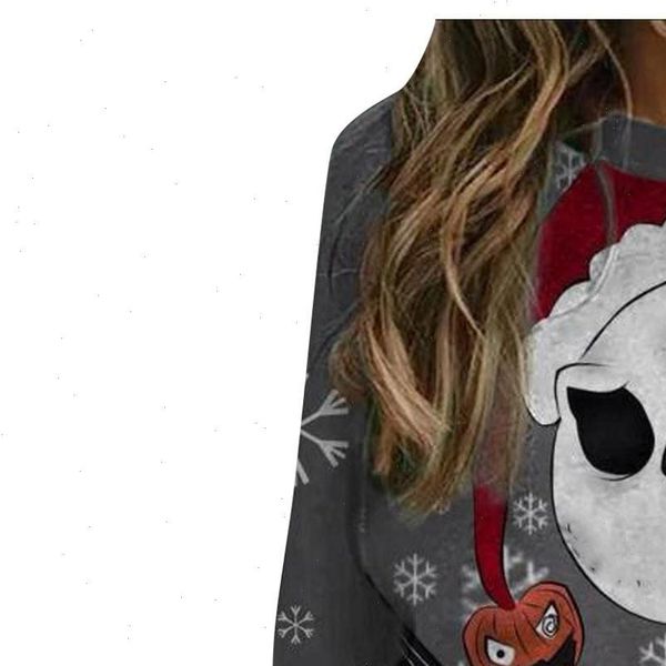 

novelty sweatshirt women casual christmas printing raglan long sleeve shirts blouse autumn winter womens tracksuits, Black