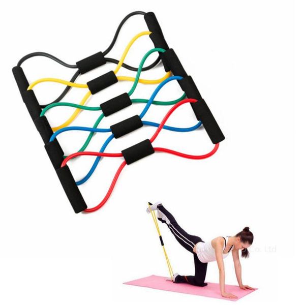 

8 types outdoor sport strength elastic tube resistance training bands workout exercise yoga body building fitness equipment