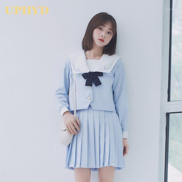 

clothing sets lovely japanese girls uniform light blue anime cosplay costume student uniforms japan korean school girl sailor suits1, White