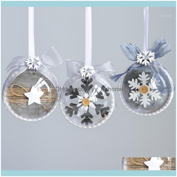 Evento de decora￧￣o Festive Festive Supplies Home Garden8.5cm Ornamentos de Bola Transparente para Decora￧￣o de ￁rvore de Natal Xmas Decorativa de Holida