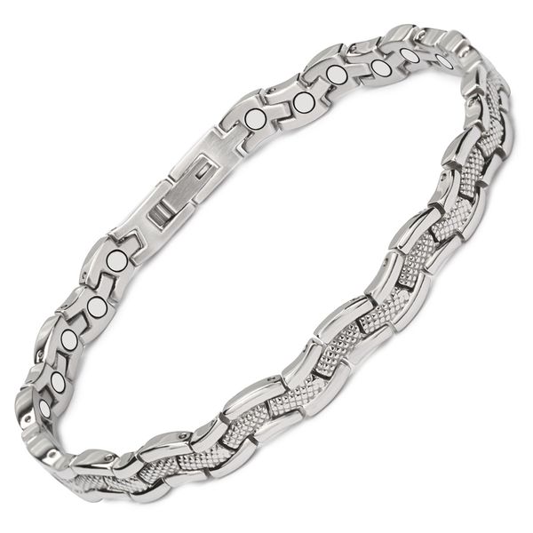 

stainless steel anklet for women gift pain relief for arthritis strong magnets 24cm/5mm sac-0189s, Red;blue