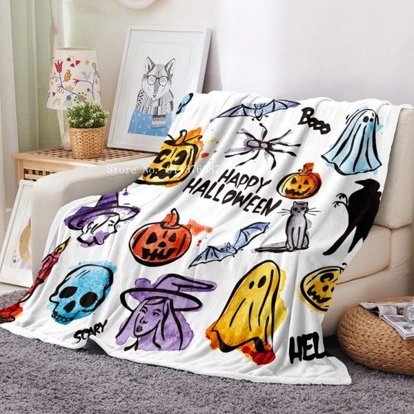 

blankets a happy halloween flannel blanket cartoon for gift coral fleece bedroom throw nap office colorful