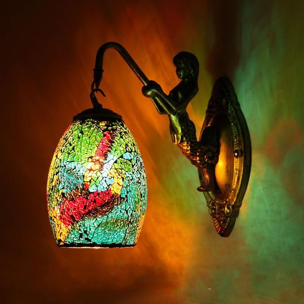 

wall lamp turkey reative bedroom retro bar corridor mosaic stained glass lights for home industrial decor led stair light