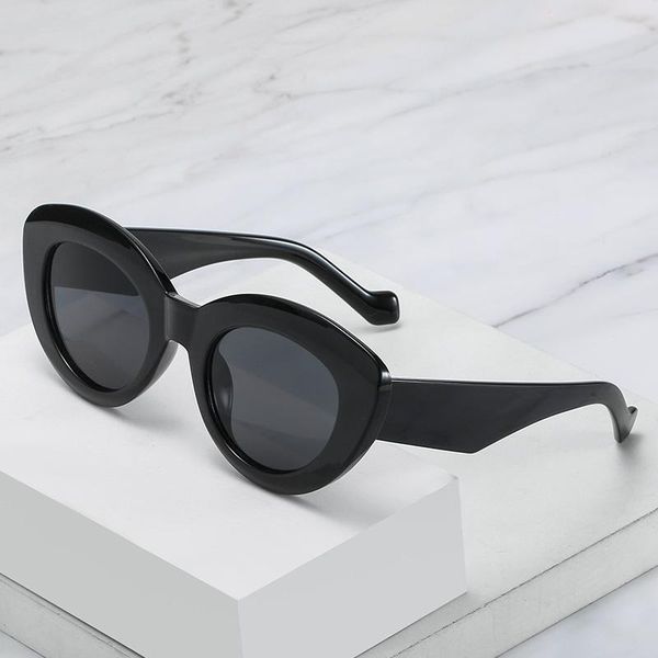 

sunglasses fashion cat-eye trend personality retro women street driving glasses men, White;black