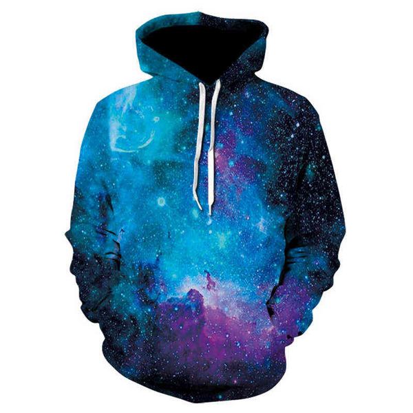 

2021 starry sky hooded sweatshirt boy sweatshirt full 3d printing night sky hip hop street wear pullover hoodie g1214, Black