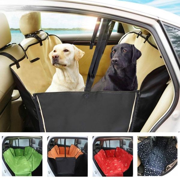 

oxford footprint dog carriers rear back waterproof pet dog car seat cover mats hammock protector with safety belt pet mat