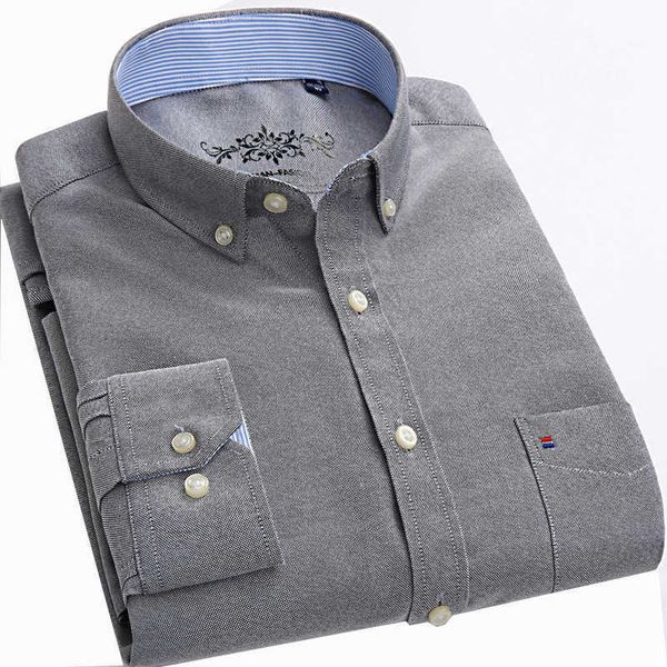 

oxford striped plaid men's fashion long sleeve shirts hight quality white business office casual shirt plus size 210706, White;black