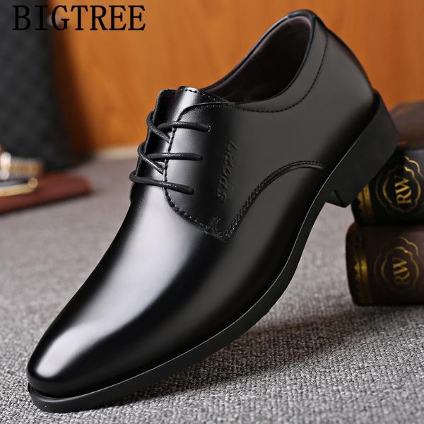 

dress shoes designer formal men genuine leather oxford for wedding sapato masculino vestidos, Black