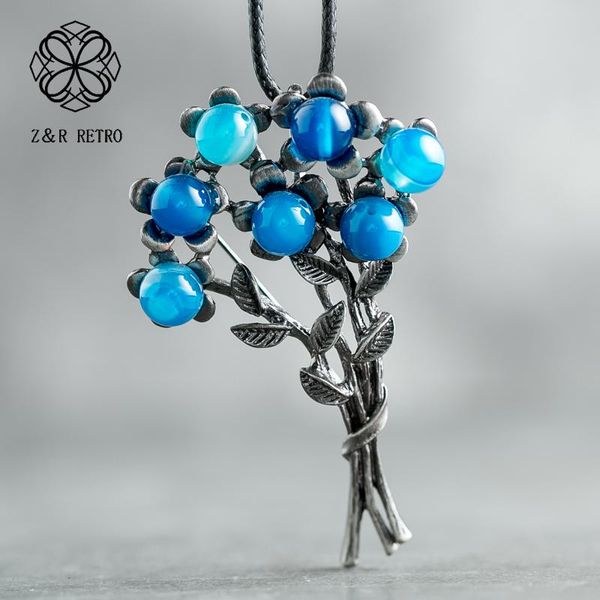 

pendant necklaces handmade pendants rope sweater chain leaf necklace plant big women vintage jewelry accessories collier femme 2021, Silver