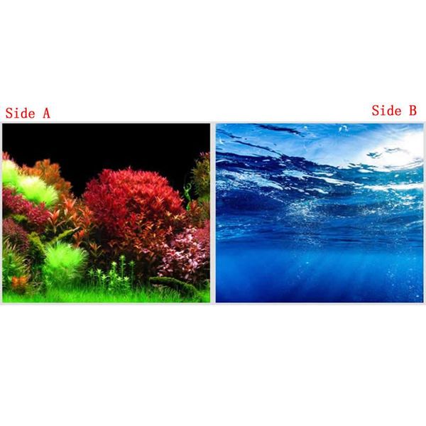 

decorations 8007 15 meters/roll double sided fish tank background coloured grass / seawater aquarium 49cm 59cm wide decoration picture