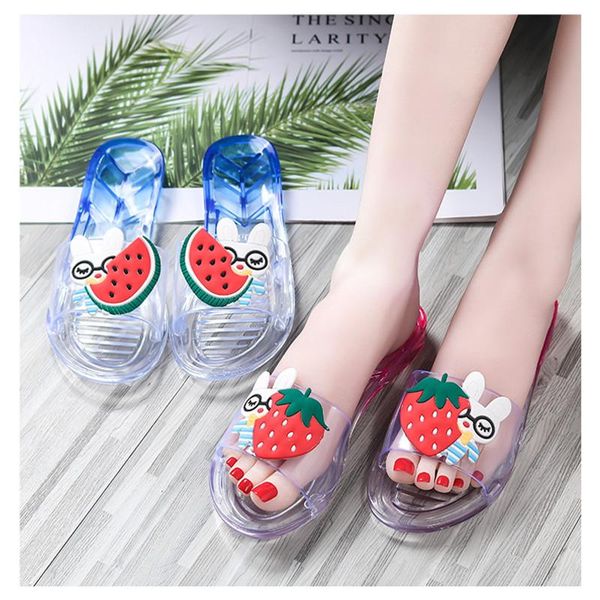 

slipper 2021 summer children' slippers for boys girls pvc non-slip rainbow beach sandals kids home bathroom flip flops, Black;grey