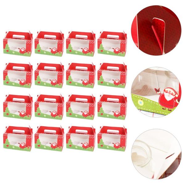

gift wrap 20pcs christmas boxes cupcake packing paper with transparent window