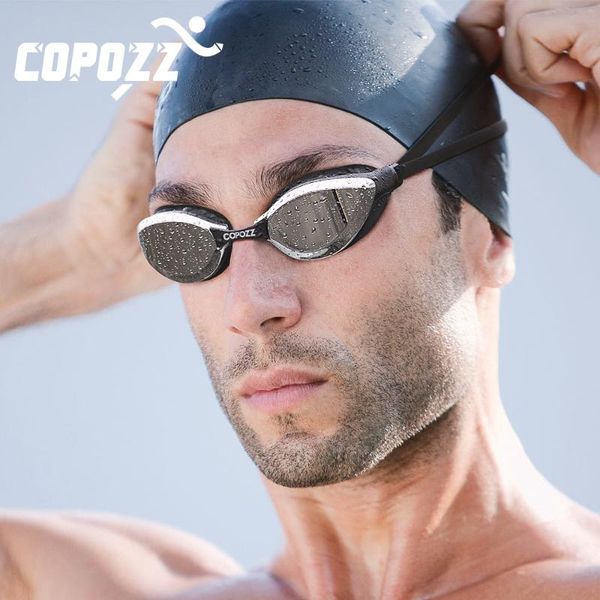 

goggles copozz professional waterproof plating clear double anti-fog swim glasses anti-uv men women eyewear swimming with case