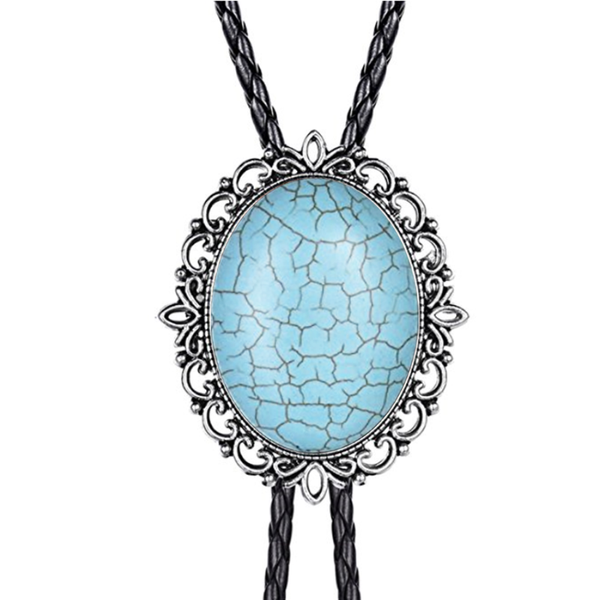 

bow ties hollow pattern emerald bolo tie leather cord necklace american western cowboy men's and women's, Black;gray