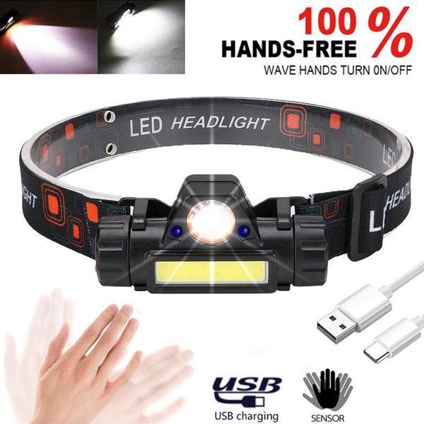

headlamps motion sensor rechargeable headlamp high beam led headlight with waterproof head lamp torch for outdoor camping