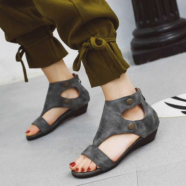 

sandals women's shoes open toe hollow roman low heel large, Black