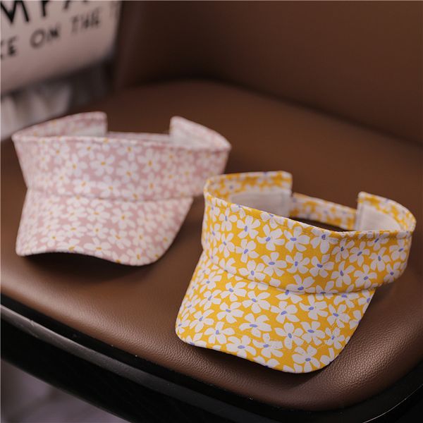 

children's summer baby sunscreen sunshade big brim girl's empty thin sun hat anti ultraviolet, Yellow