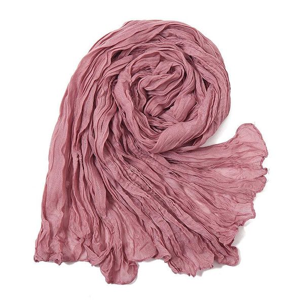 

2021 Spring Plain Soft Wrinkle Pleated Hijab Scarf Candy Color Crinkle Shawl Fashion Muslim Hijab Foulard Islamic Sjaal 180*90Cm, Blue;gray