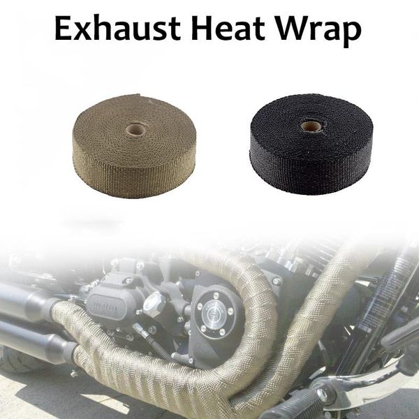 

motorcycle exhaust system heat wrap thermal tape fiberglass manifold insulation roll resistant with stainless ties 5m*2.5cm