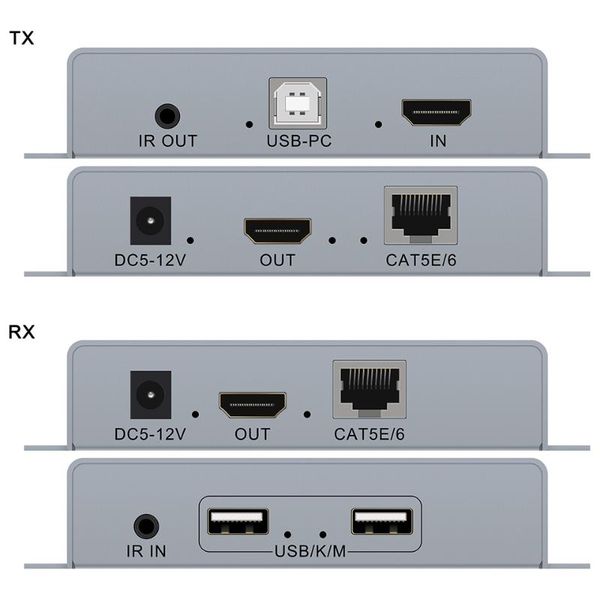 

audio cables & connectors 100m extender over cat5e/6 rj45 lan ethernet cable kvm with ir support 1080p tx+rx