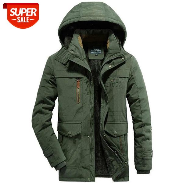

brand military winter jacket men thick warm fleece parka hombre plus size l-6xl casual loose waterproof windbreaker #pm2p, Black