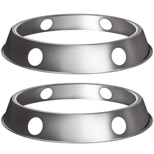 

pans 2pcs stainless steel wok ring/metallic round bottom rack universal size for gas stove fry