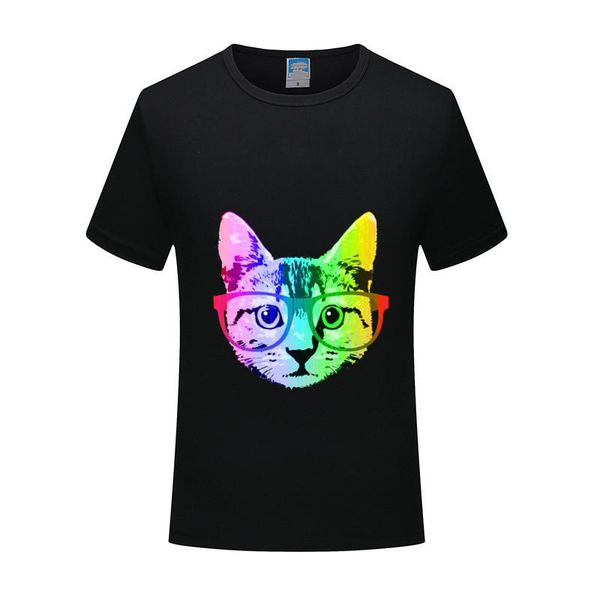 

men's t-shirts 2021 brand men women custom t-shirt fashion pure short sleeve summer funny cat, White;black
