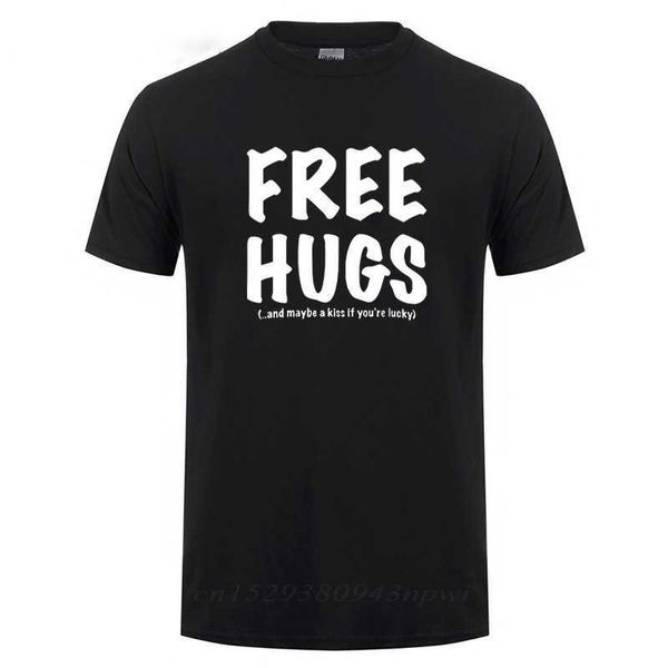 Free Hugs Druck T-shirt Für Männer Männliche Sommer Tops T O Hals Kurzarm Mode Baumwolle T-shirt T-shirt Mann Marke kleidung 210629