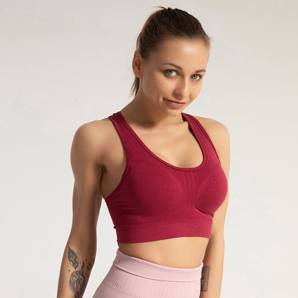 

women energy seamless yoga bras solid color gym breathable fitness bra push up sports bra mujer sportswear, White;red