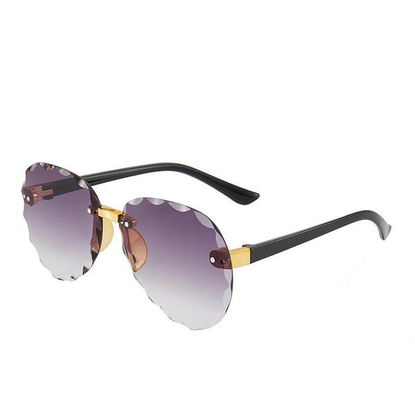 

sunglasses children's fashion gradient rimless 2021 luxury ocean cutting lens for boys girls outdoor beach sun glasses uv400, White;black