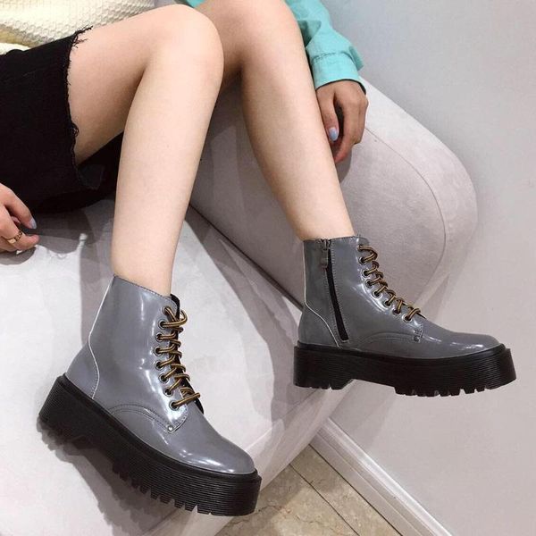 

boots sarairis female fashion platform ankle shoes lace wedges winter women casual brand designer woman, Black