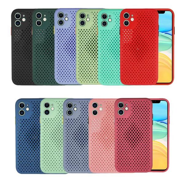 

heat dissipating skin-friendly mesh soft tpu phone case cover for iphone 12 mini 11 pro max 6 7 8 plus xr x xs