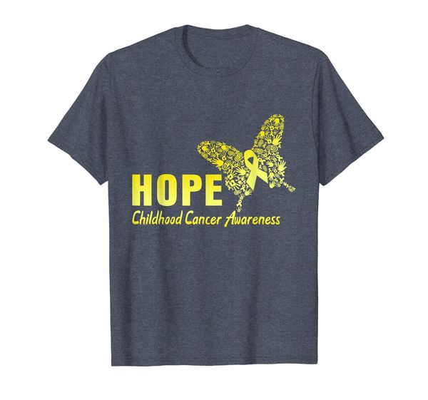 

Hope Childhood Cancer Awareness Ribbon Butterfly T-Shirt, Mainly pictures