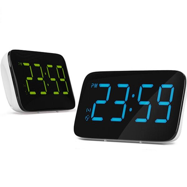 

other clocks & accessories led alarm clock voice control large display electronic snooze backlight deskdigital table watch