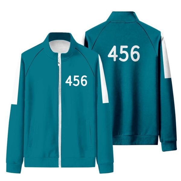 

squid game jacket popular protagonist clothes fitness wear li zhengjae same sportswear cosplay costume gym clothing 456/067/001/218 can be c, White;black