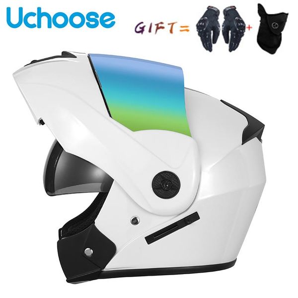 

motorcycle helmets 2021 dual lens helmet flip up motorbike modular visors for adults full face safe motocross casque