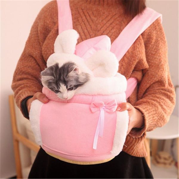 Coprisedili per auto per cani Lovely Pet Carrying Cat Carrier Zaino Warn Borsa da viaggio in peluche Confezione da petto Traspirante Trasporto di animali all'ingrosso