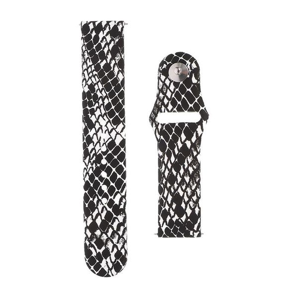 

watch bands 1pc premium snakeskin grain watchband printed silicone, Black;brown