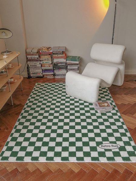 

carpets original design retro chessboard grid living room carpet nordic minimalist bedroom bedside ins style