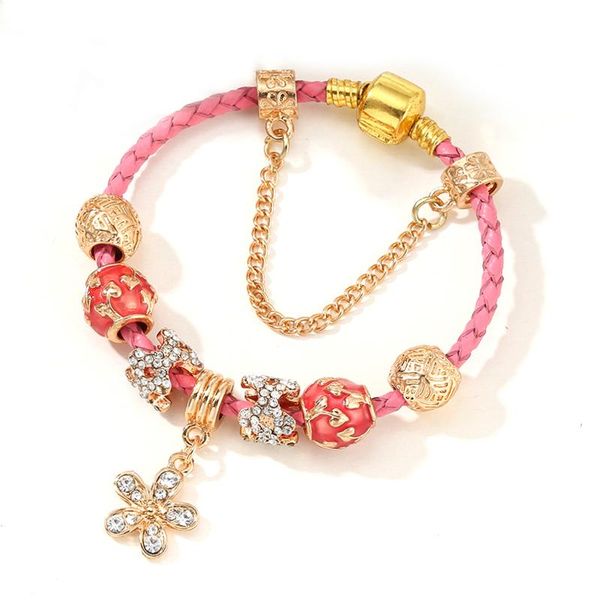 

charm bracelets yexcodes car key chain bag men and women brand jewelry pendant hasp diy fine bead wedding party girlfriend, Golden;silver